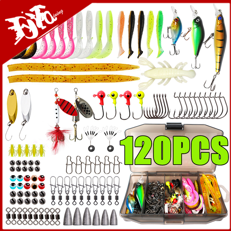 Fishing Lure Kit - New 120PCS Fishing Lure Set Soft