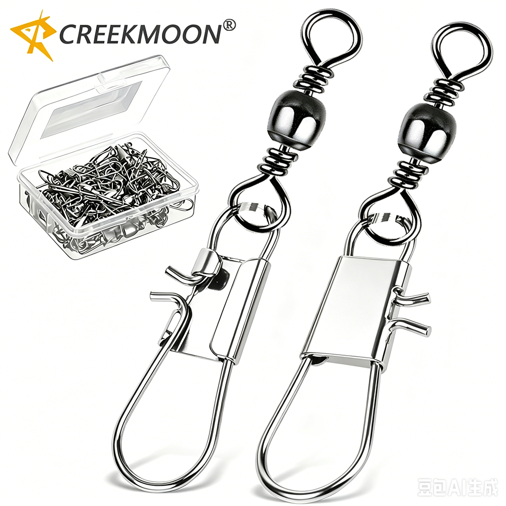 50Pc/box Stainless Steel Swive - Fishing Lure Box のレビューと価格