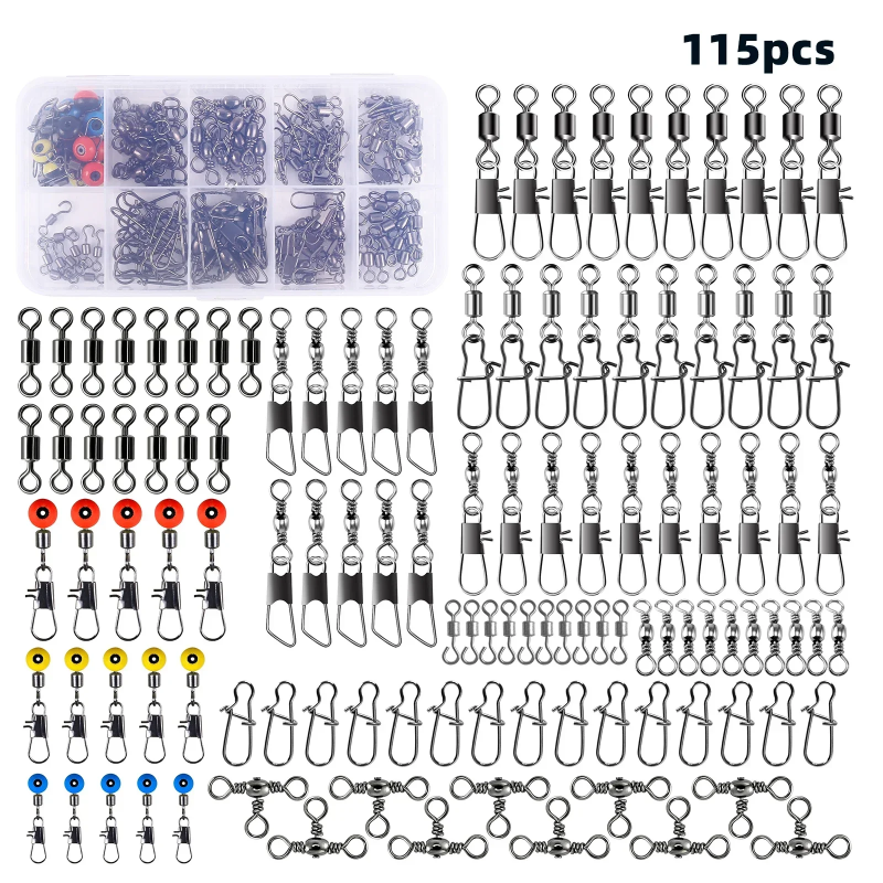 115pcs Fishing Swivel Connecto - Fishing Lure Kit のレビューと価格