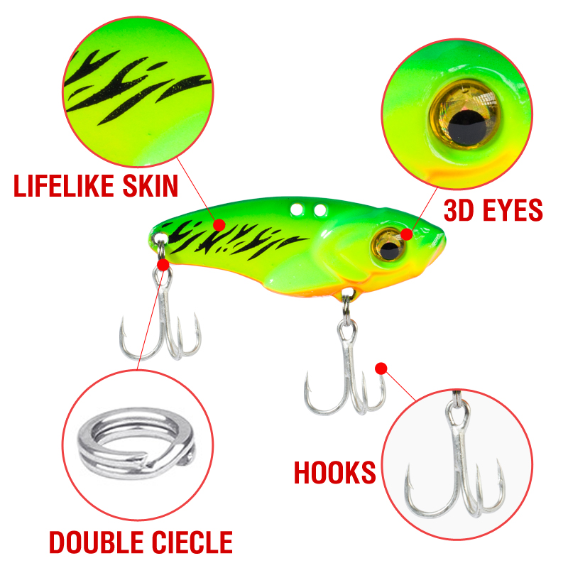6PCS Metal VIB Lure 5g 7g 10g  - Fishing Lure Spinnerbait のレビューと価格